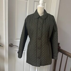 Land's End Quilted Olive Green Women's Jacket